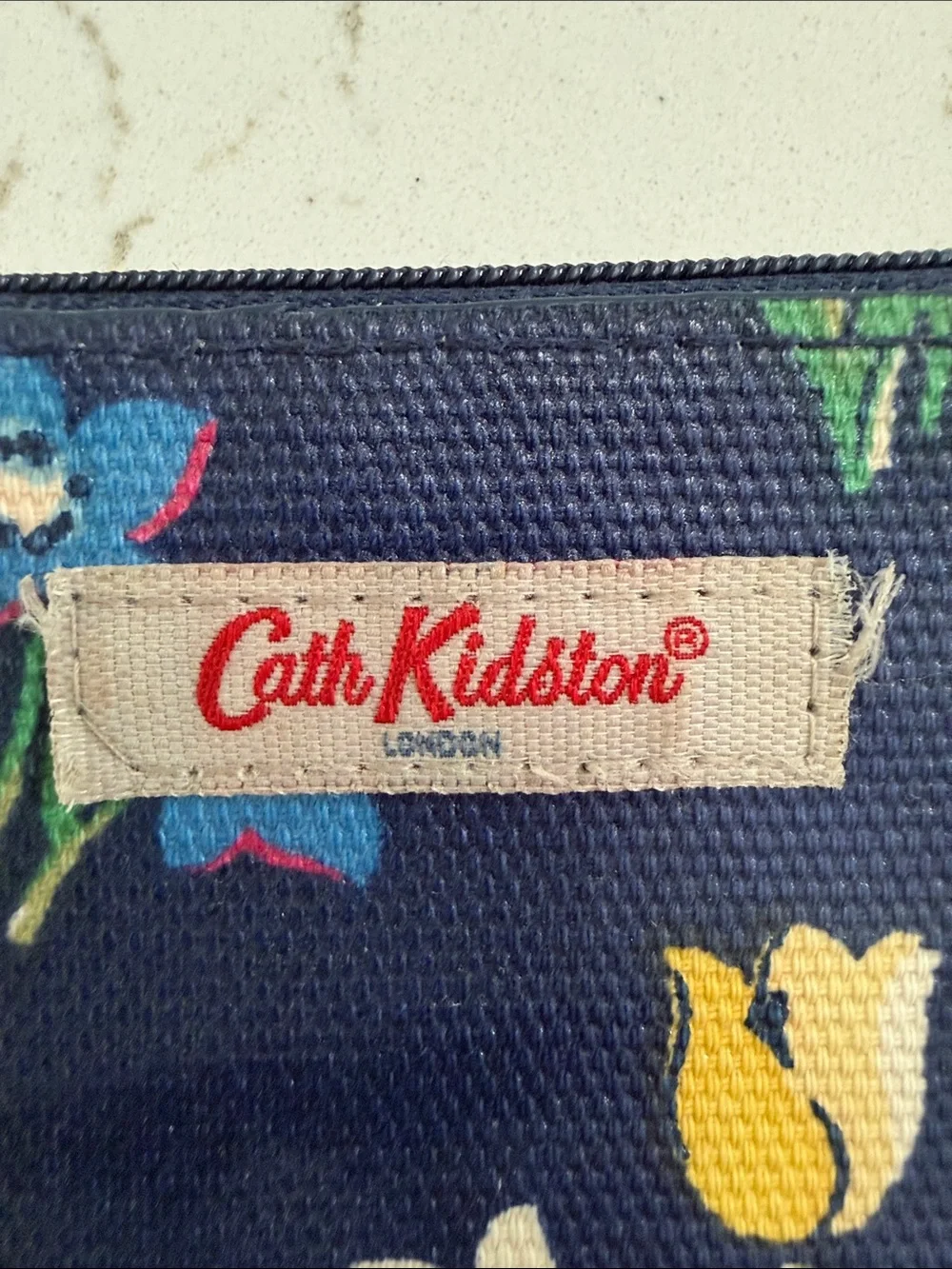 Cath Kidston Navy Floral Cosmetic Pouch